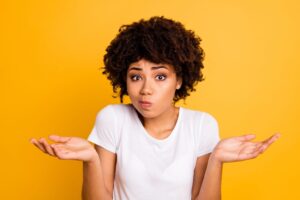 woman who does not know the answer
