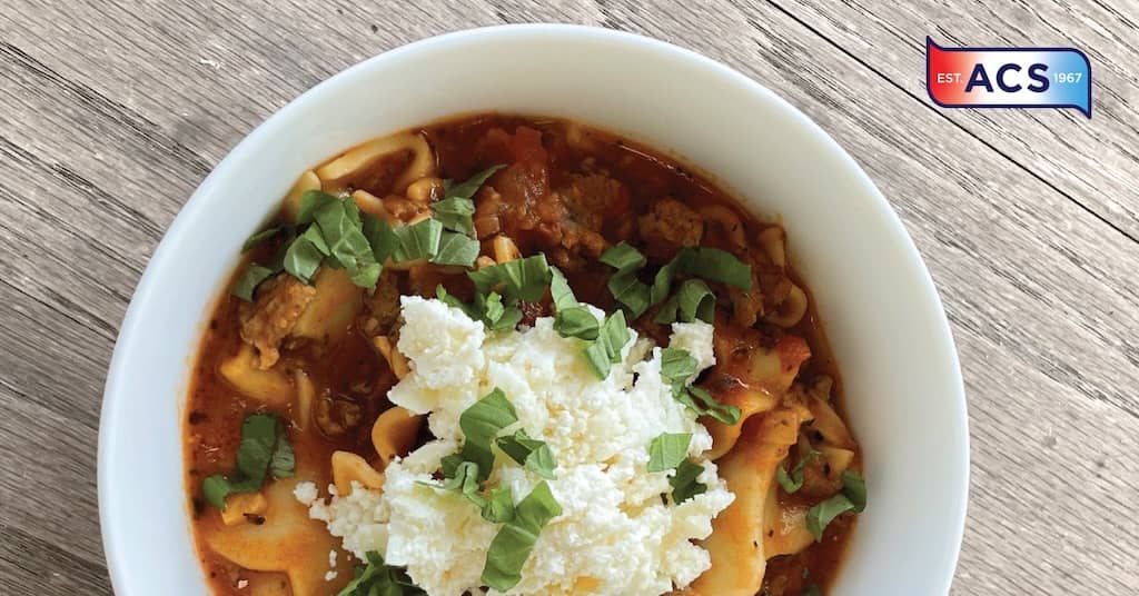 bowl of Lasagna Soup