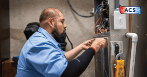 %Imagetitle% | Air Conditioning Specialists HVAC technician working on HVAC unit 9 Home Furnace Maintenance Tips Before the First Cold Snap