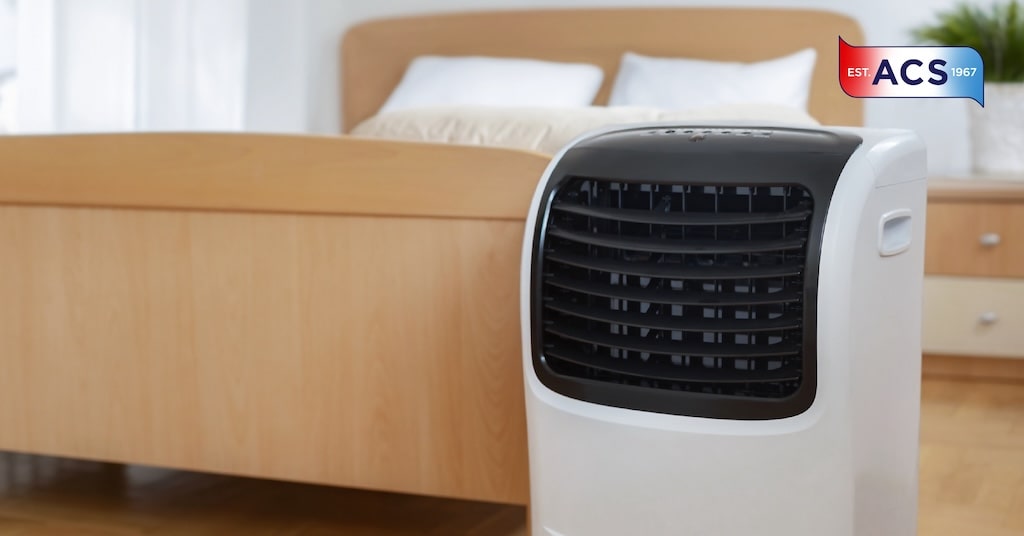 Portable air conditioner in bedroom