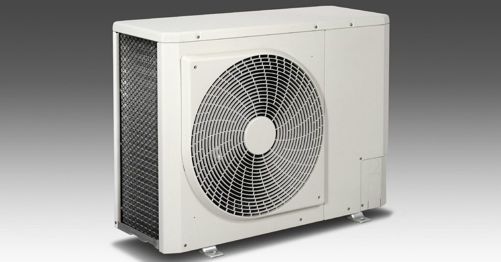 %Focuskw% | Air Conditioning Specialists A white outdoor air conditioning unit with a visible fan and grille, placed on a gray surface against a gradient
what is heating ventilation and air conditioning
commercial refrigeration maintenance